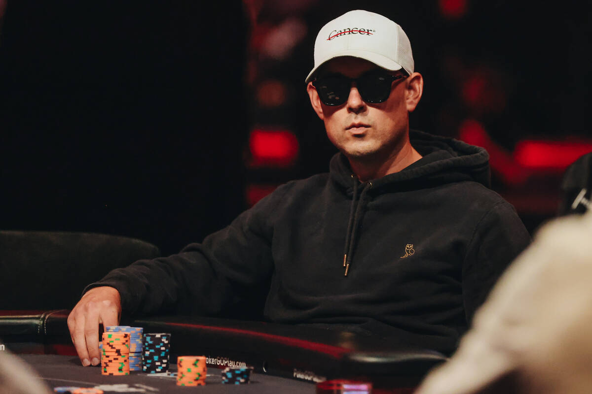 Toby Lewis watches a competitor during the World Series of Poker $10,000 buy-in No-limit Hold-e ...