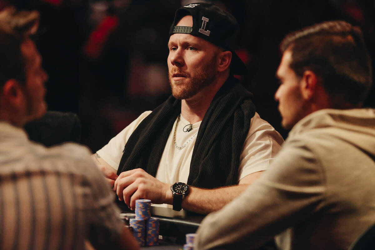 Steven Jones watches a competitor during the World Series of Poker $10,000 buy-in No-limit Hold ...