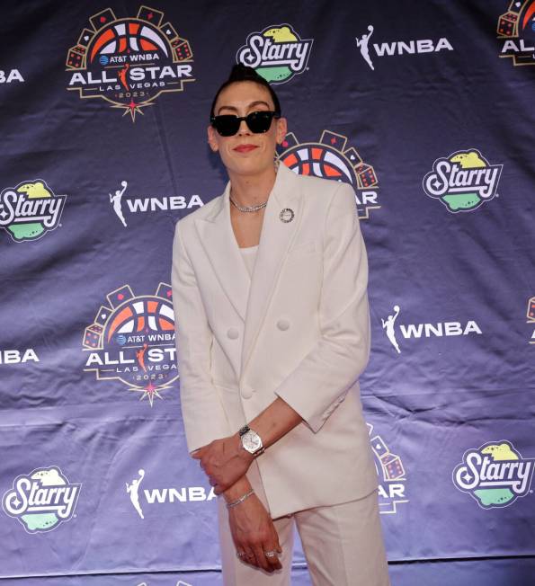 Breanna Stewart of New York Liberty poses for a photo on the WNBA Orange Carpet outside Della's ...