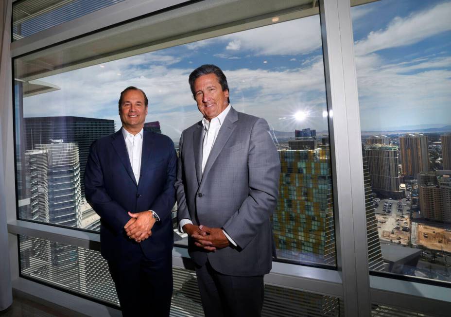 Anthony Capuano, president and CEO of Marriott International, left, Bill Hornbuckle, president ...