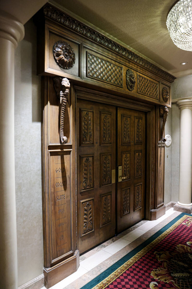 The entrance to the Gold Cost suite, one of the themed suites at the Westgate hotel-casino in L ...