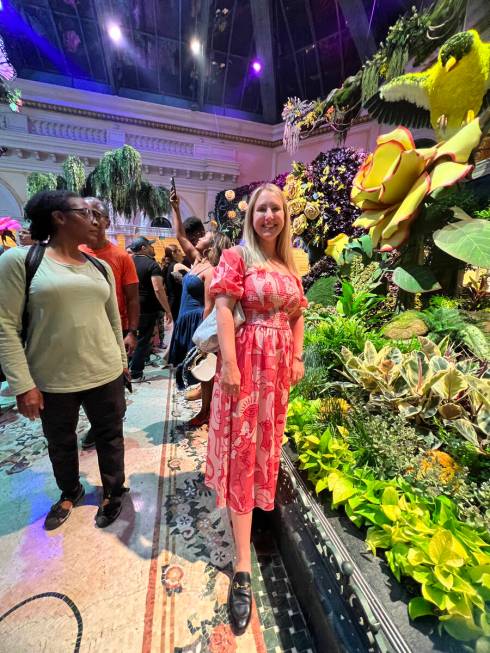 Katie Ives at The Bellagio Gardens during her visit to Las Vegas on Friday, July 14, 2023. (Pho ...
