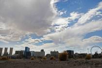 Storm clouds brew over the Strip on Sunday, July 23, 2023, in Las Vegas. (Daniel Pearson/Las Ve ...