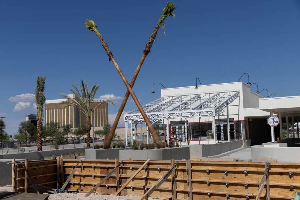 An In-N-Out Burger restaurant is under construction at the intersection of West Russell Road an ...