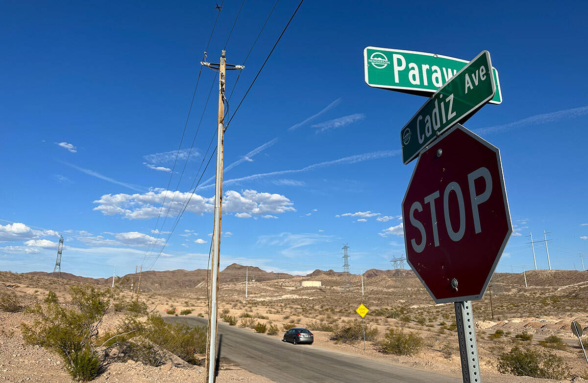 The desert area near Cadiz Avenue and Parawan Street in Henderson, where an adult and two child ...