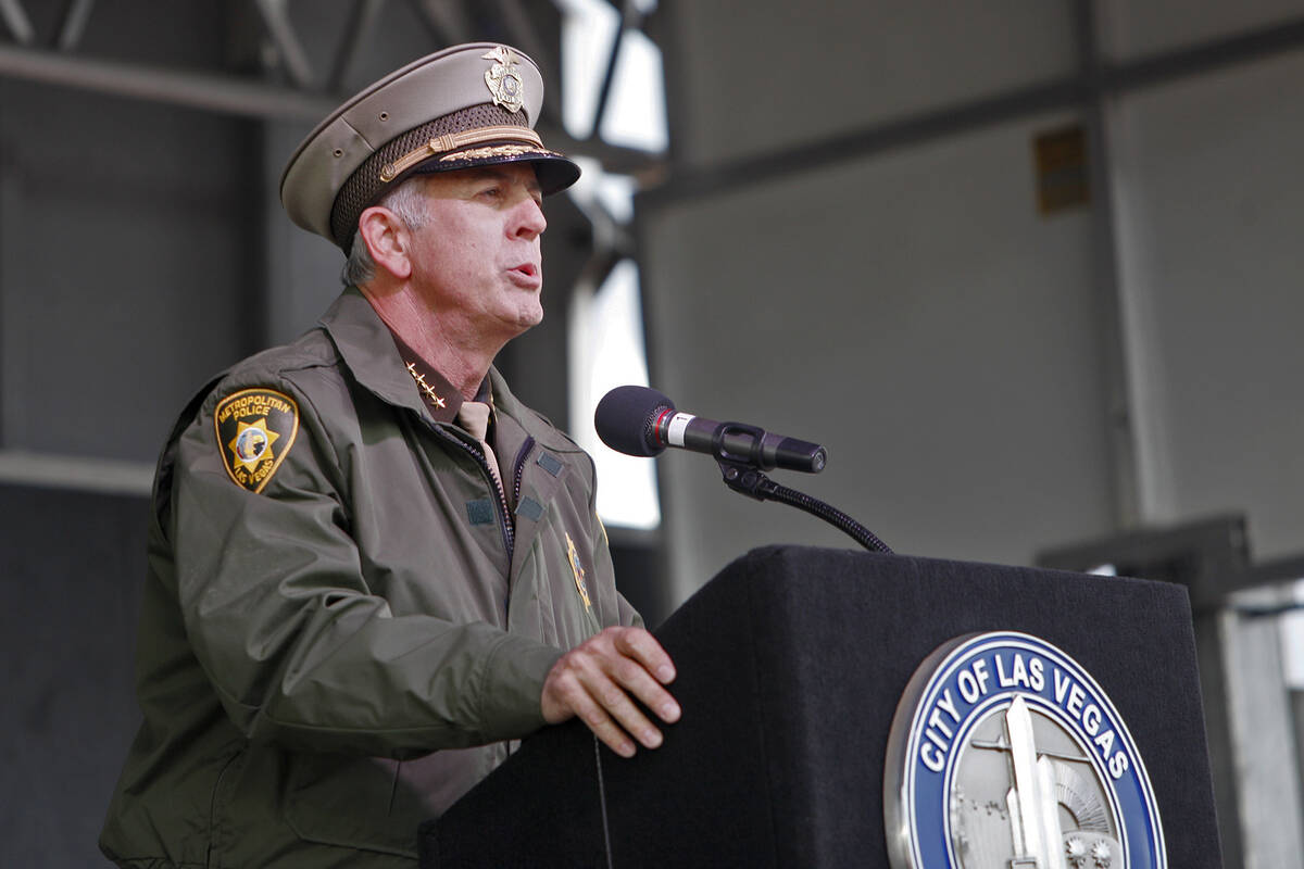 Sheriff Joe Lombardo speaks at the Southern Nevada Law Enforcement Officers memorial service at ...