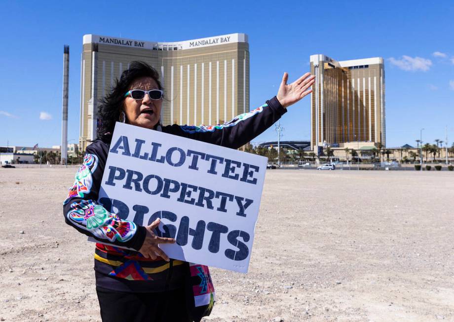 Carol Good Bear, a member of North Dakota's Mandan, Hidatsa and Arikara Nation (MHA), holds a s ...