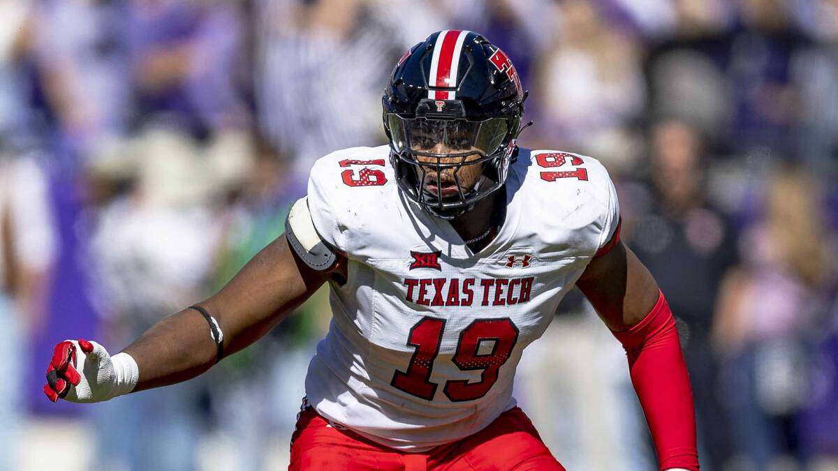 Texas Tech linebacker Tyree Wilson (19) is seen during an NCAA football game against TCU on Sat ...