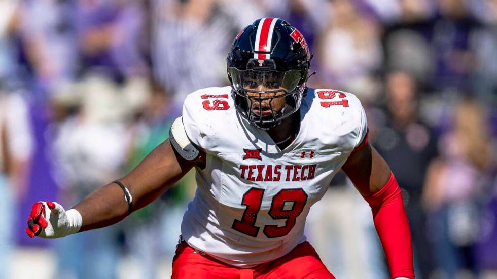 Texas Tech linebacker Tyree Wilson (19) is seen during an NCAA football game against TCU on Sat ...