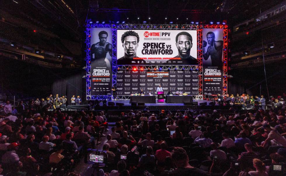 Final press conference for boxers Errol Spence Jr. and Terence Crawford ahead of their fight at ...