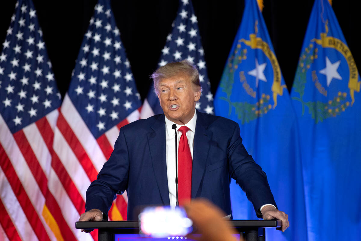 Former President Donald Trump speaks during an organizing event at Fervent Calvary Chapel on Ju ...