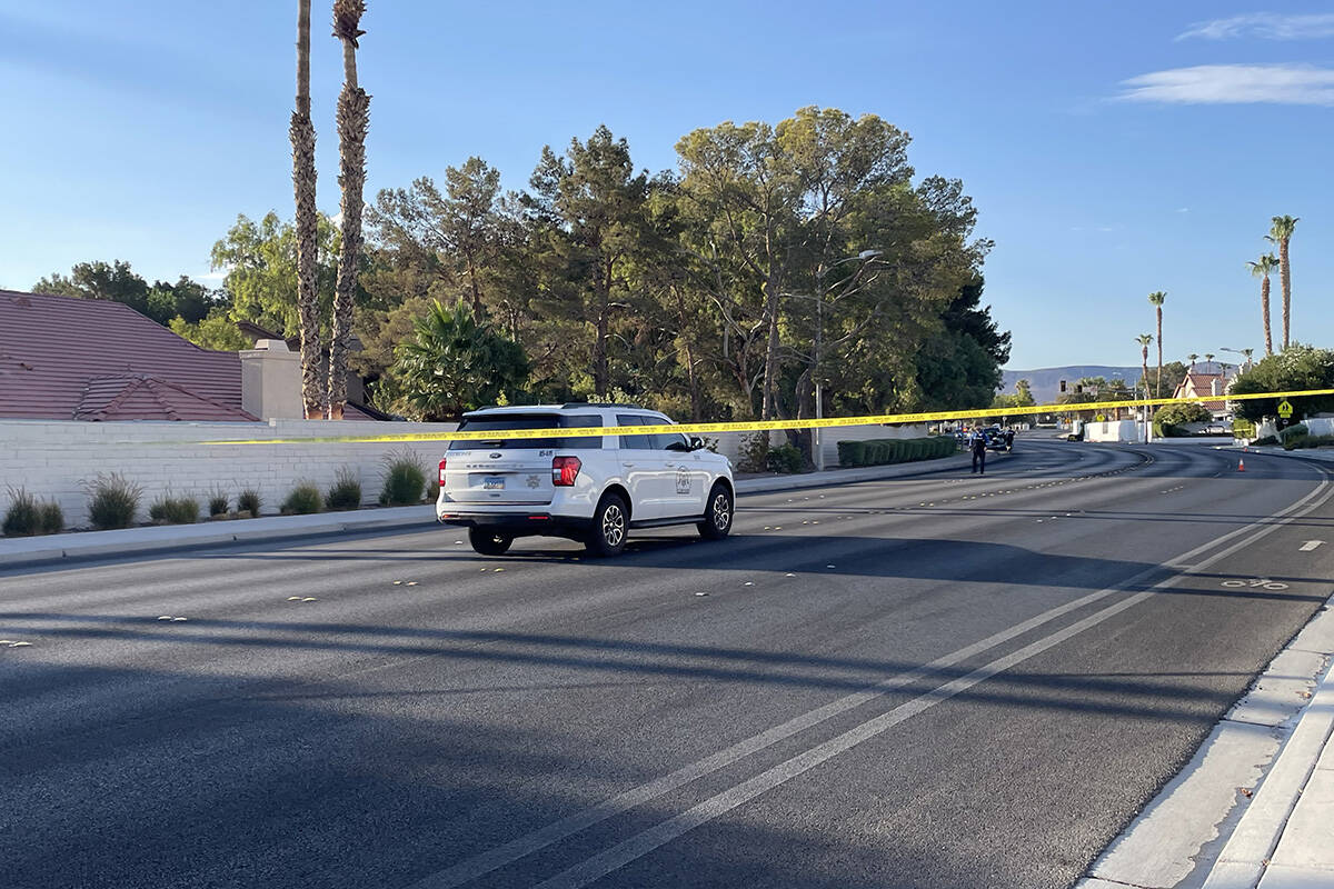 Police investigate a fatal motorcycle crash Friday, July 28, 2023, at North Valle Verde and Fox ...