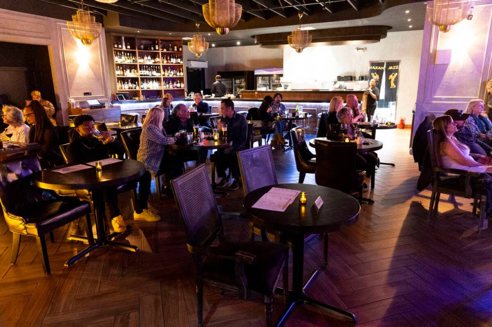 People dine at Maxan Jazz in Las Vegas, Saturday, Feb. 11, 2023. (Erik Verduzco / Las Vegas Rev ...