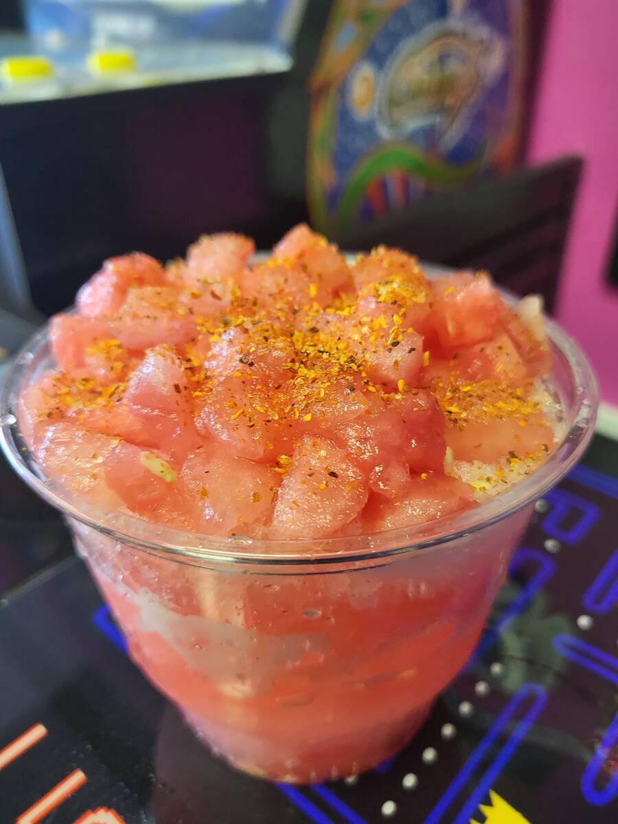 Watermelon and Tajin shave ice from Up in Scoops in Las Vegas. (Up in Scoops)