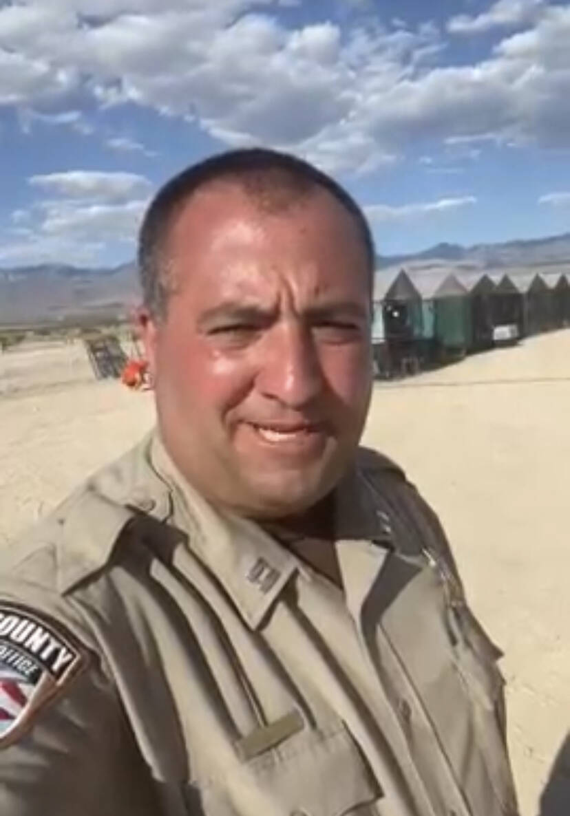 Nye County Sheriff's Office Capt. David Boruchowitz is shown in a screenshot from a YouTube pos ...