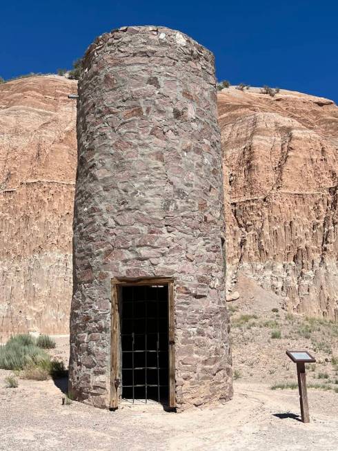 An abandoned water tower, constructed by the Civilian Conservation Corps in the 1930s, is seen ...