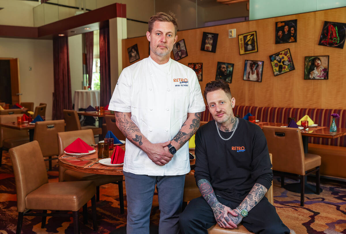 Chef Bryan Voltaggio, left, and his brother Chef Michael Voltaggio, right, at their Retro By Vo ...