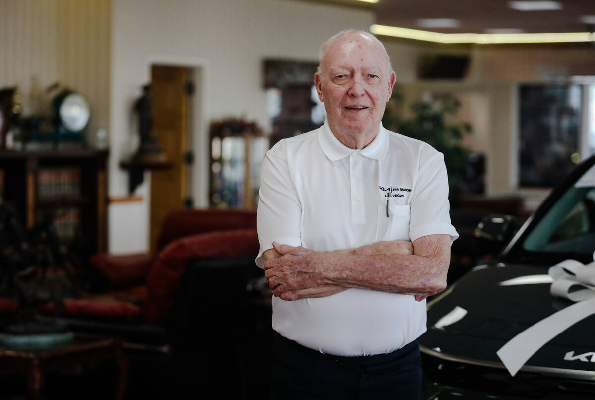 Jim Marsh, owner of Jim Marsh Automotive, at his Kia dealership in Las Vegas on July 31, 2023. ...