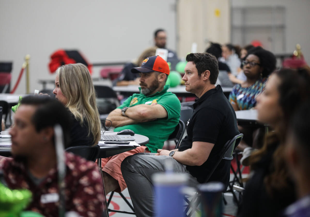 Teachers listen during a “first steps of success” workshop at the charter school Mater Acad ...