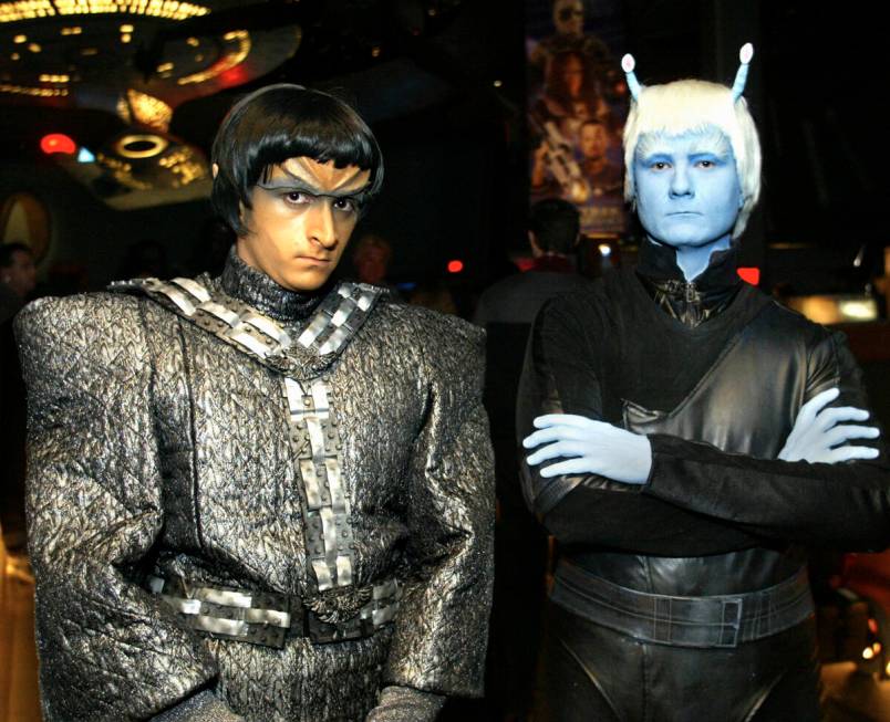 Nivik, a Romulan, left, and Kestran, an Andorian, are shown at "Star Trek: The Experience." (Re ...