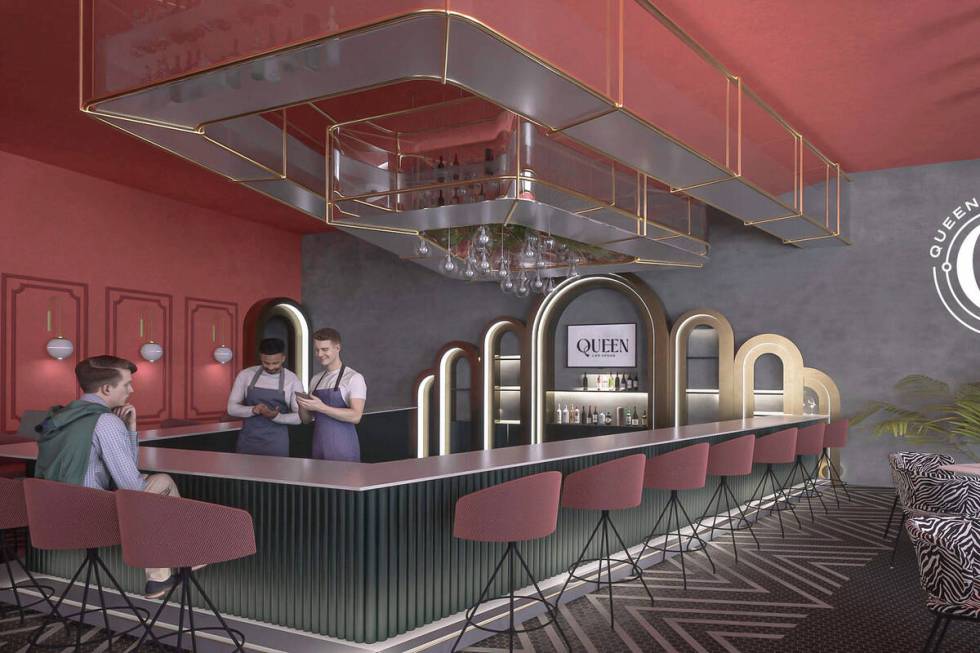 A rendering of the bar and restaurant Queen Las Vegas. The LGBTQ+ bar, nightclub and hotel is e ...