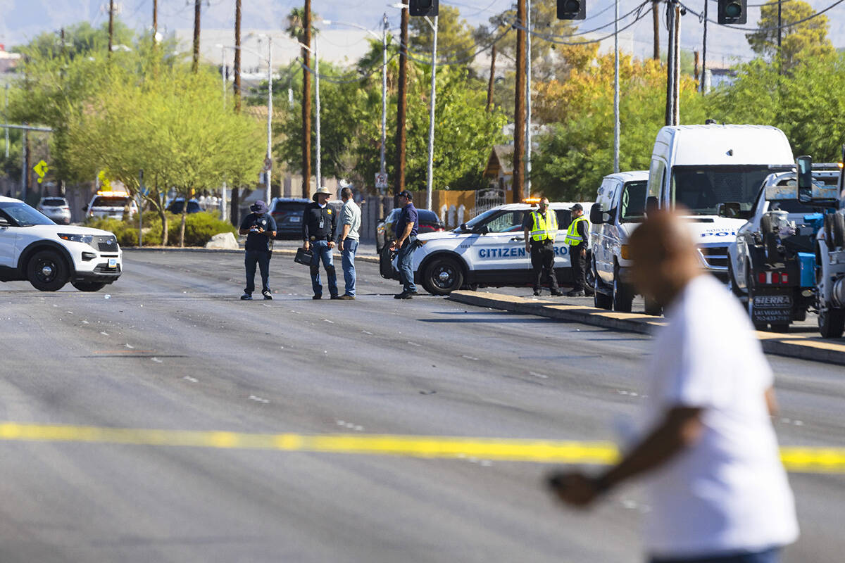 North Las Vegas police is investigating after three people were killed and two were injured aft ...