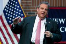 FILE - Former New Jersey Gov. Chris Christie addresses a gathering during a town hall style mee ...