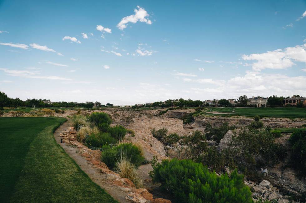 The view from the 14th hole at TPC Las Vegas is seen on Thursday, Aug. 17, 2023, in Las Vegas. ...