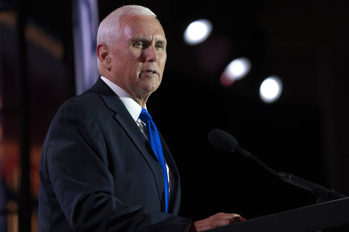 FILE - Republican presidential candidate former Vice President Mike Pence speaks at the Christi ...