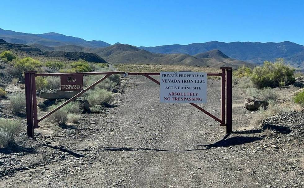 Gate leading to the remote mine site in Churchill County where Naomi Irion’s body turned up. ...