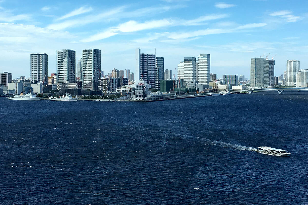 This June 27, 2018, photo shows Tokyo skyline at Tokyo Bay. (Las Vegas Review-Journal)