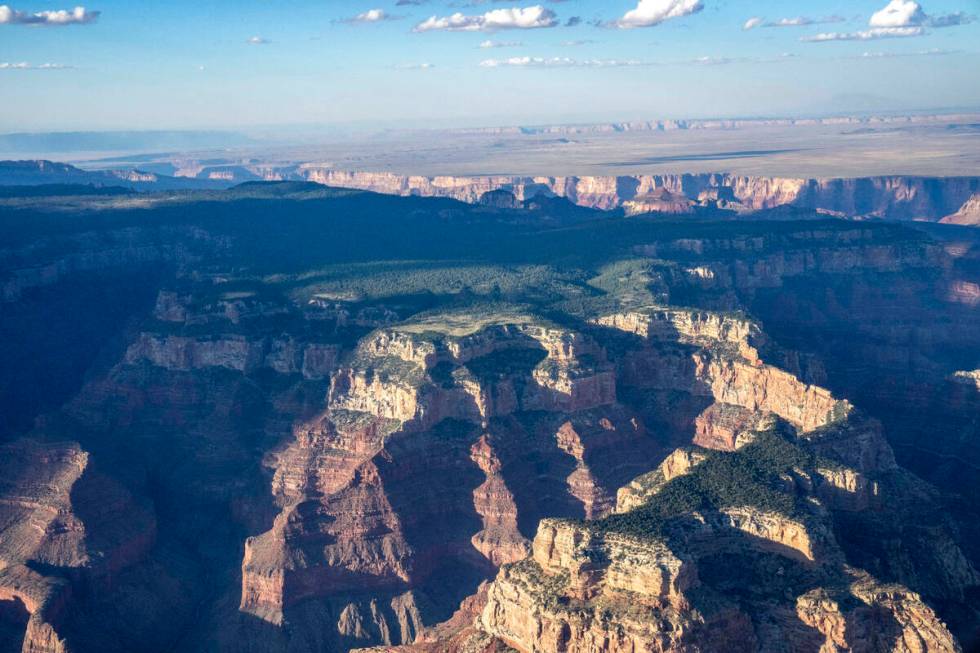 The Grand Canyon is seen while in flight from Air Force One, with President Joe Biden aboard, e ...