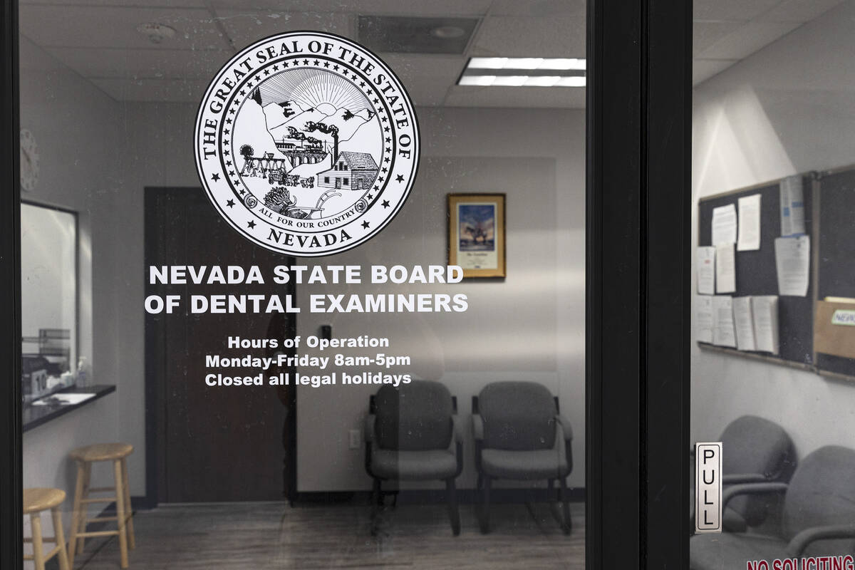 The Nevada Board of Dental Examiners office is seen on Thursday, Aug. 10, 2023, in Henderson. ( ...