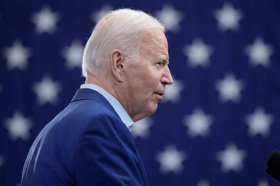 President Joe Biden speaks at the Arcosa Wind Towers, Wednesday, Aug. 9, 2023, in Belen, N.M. B ...