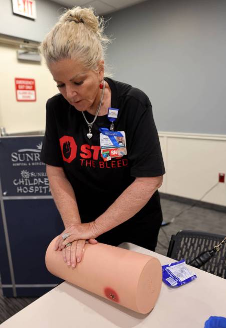 Jeanne Marsala, a registered nurse and injury prevention coordinator at Sunrise Hospital and Me ...