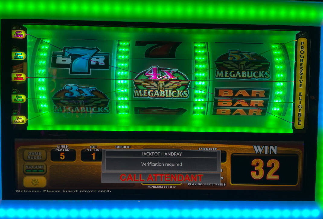 A visitor from California won $10,159,321 off a $5 wager Wednesday, Aug. 9, 2023, on Megabucks ...