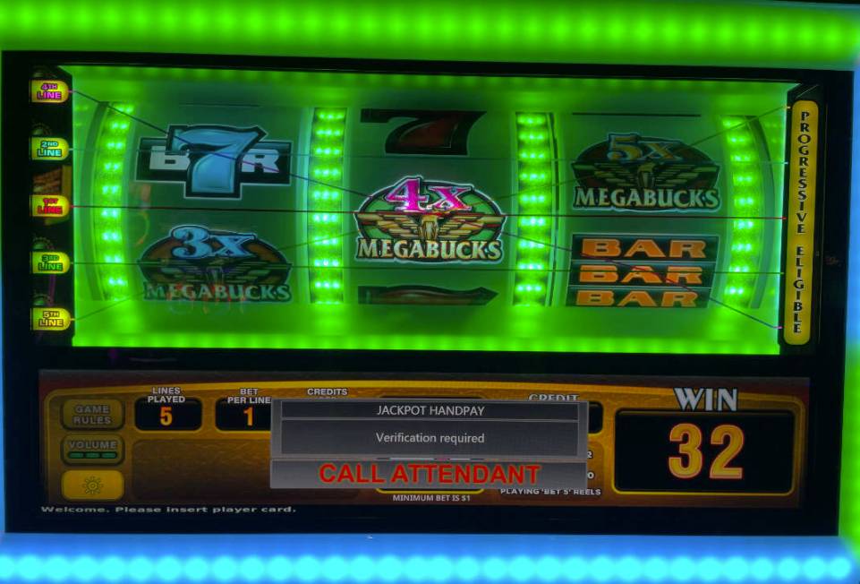 A visitor from California won $10,159,321 off a $5 wager Wednesday, Aug. 9, 2023, on Megabucks ...