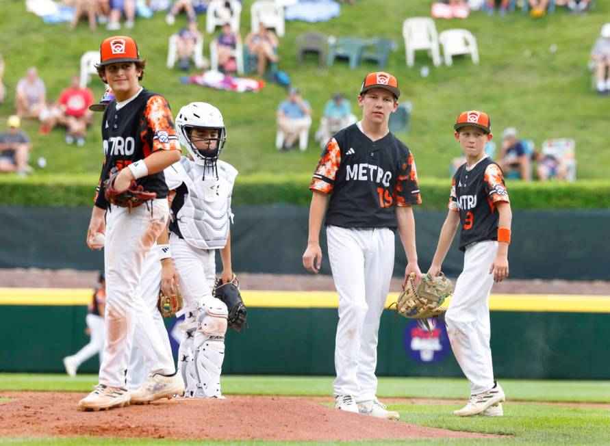 Rhode Island starting pitcher Connor Curtis (19) leaves the field after pitching four innings a ...