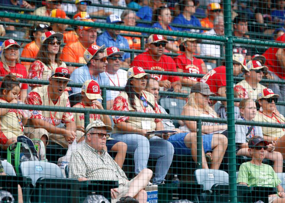 The Henderson All-Stars fans watch their team play against Rhode Island during the Little Leagu ...