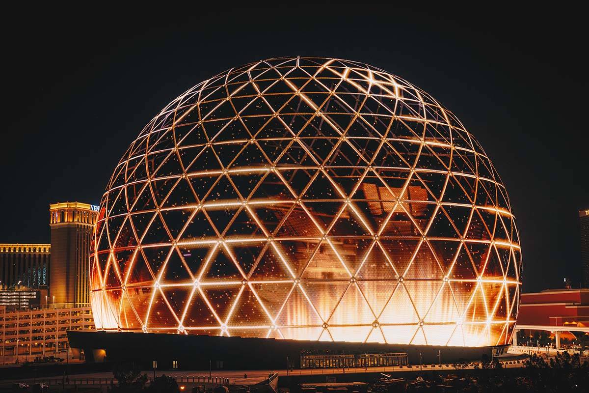 The Sphere was on full display on Tuesday, July 4, 2023, in Las Vegas. (Sphere Entertainment)