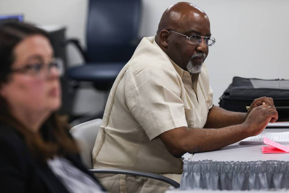 Dr. George Chambers, a local OB-GYN, speaks on the second day of a hearing regarding a sexual m ...