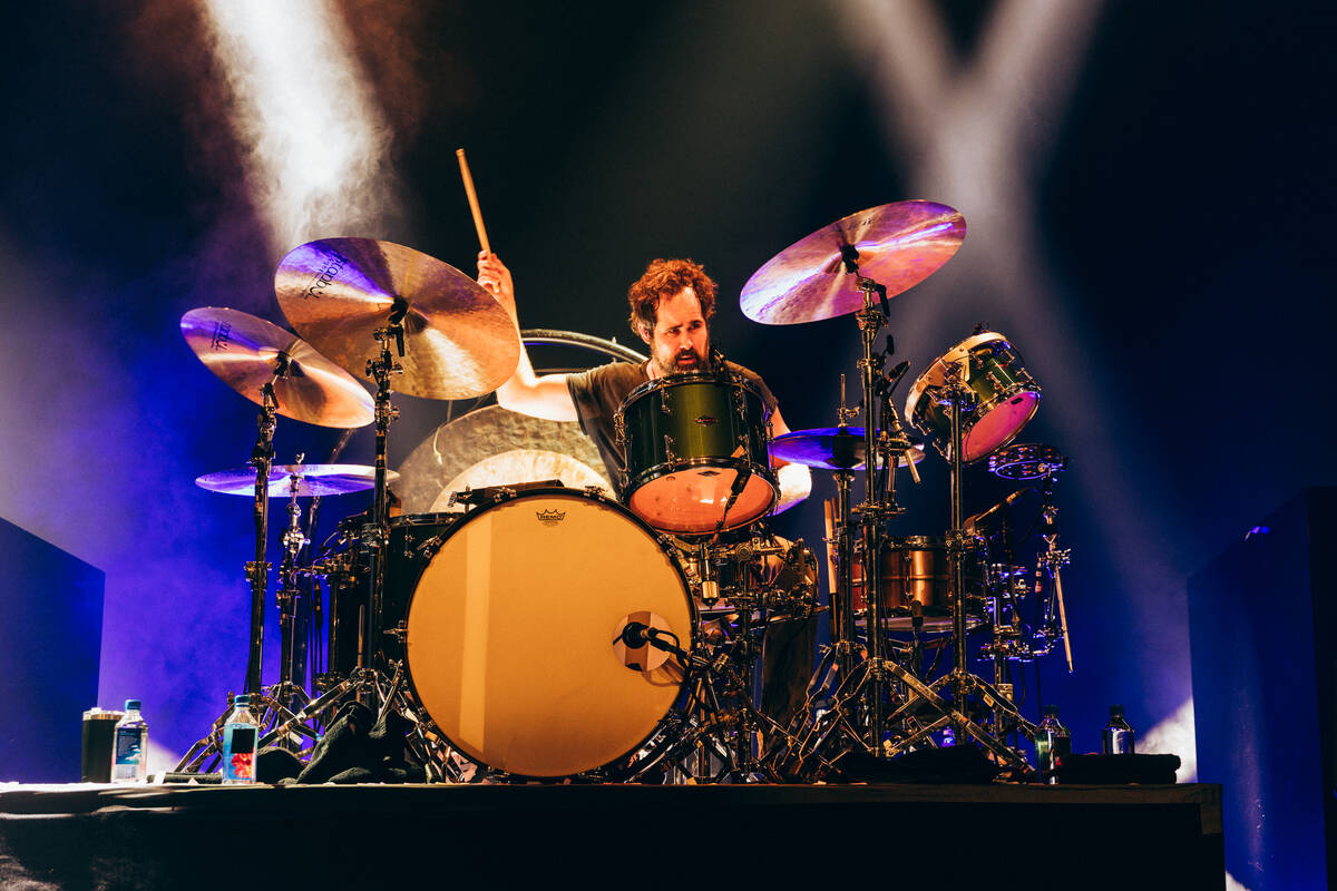 Ronnie Vannucci of The Killers performs at the Chelsea at the Cosmopolitan on Saturday, Dec. 31 ...