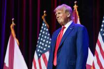 Former U.S. President Donald Trump attends the Alabama Republican Party’s 2023 Summer meeting ...