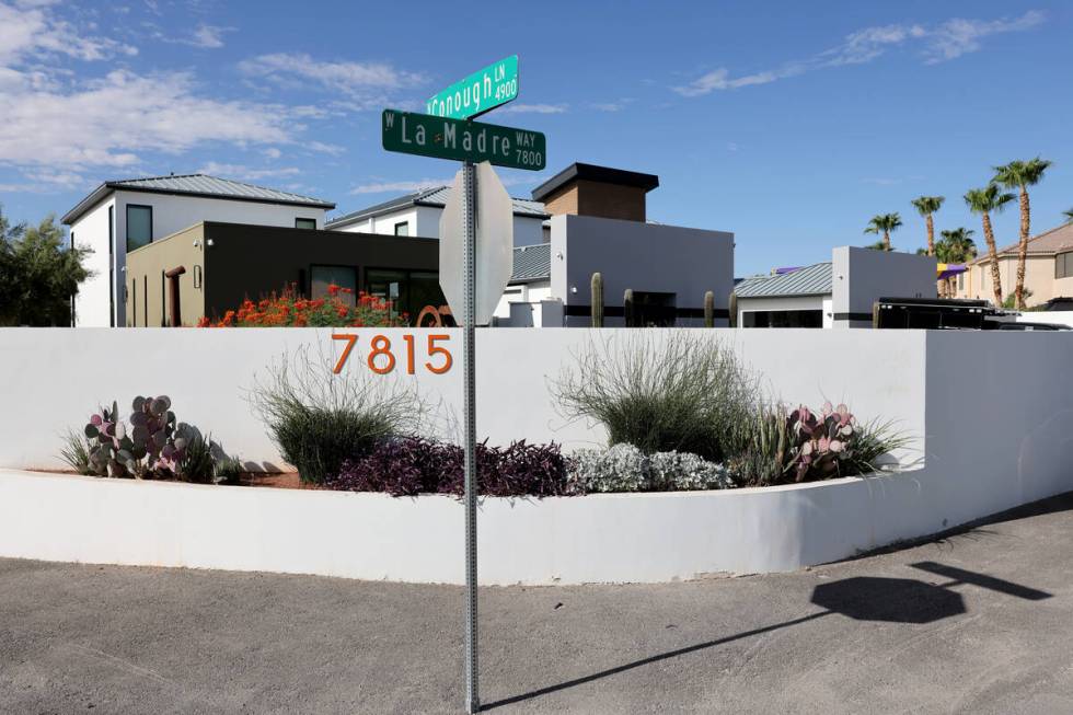 A home on the corner of West La Madre Way and Conough Lane in Las Vegas is seen Thursday, Aug. ...