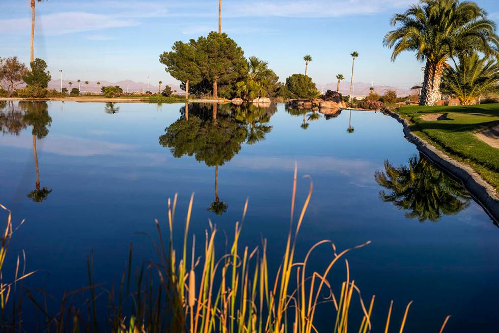 A water feature mirrors the grounds on the Palm Course at Angel Park Golf Club in Las Vegas. (L ...