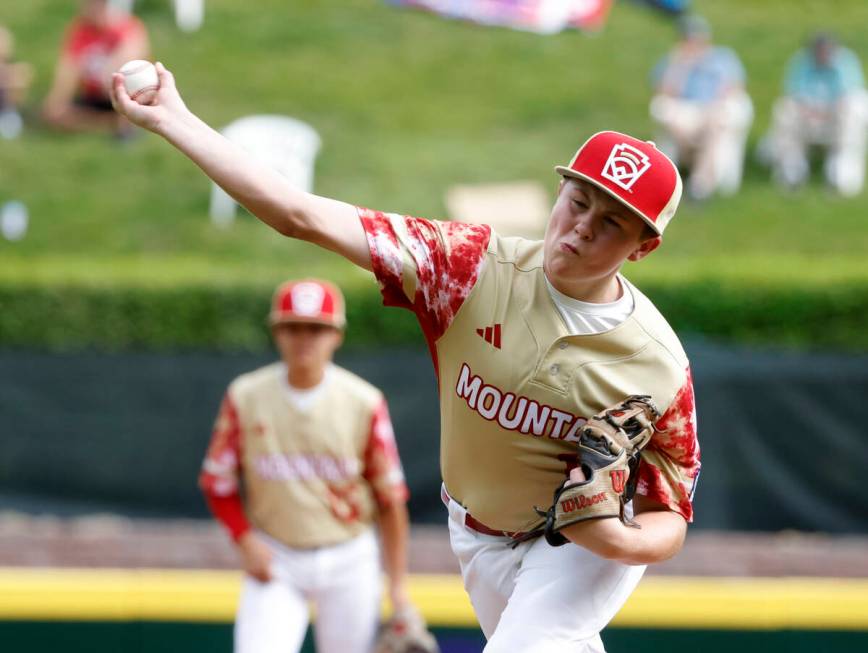 The Henderson All-Stars pitcher Logan Levasseur delivers a pitch against Rhode Island during th ...