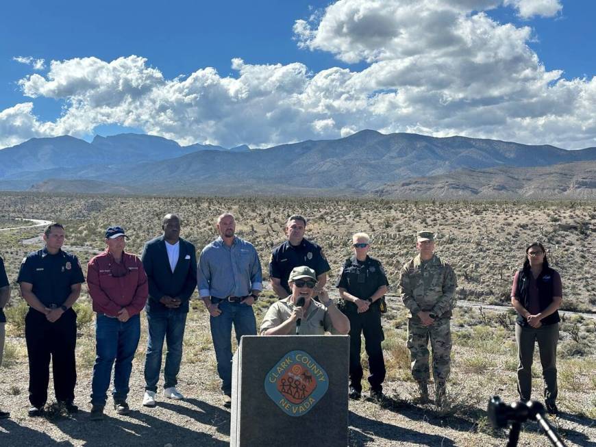 Taylor Tims of the U.S. Forest Service speaks to the media in a press conference on Tuesday, Au ...