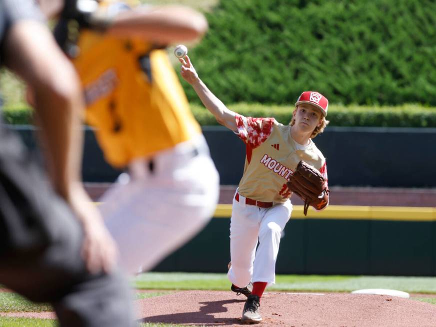 The Henderson All-Stars pitcher Nolan Gifford delivers a pitch against Nolensville, Tennessee, ...