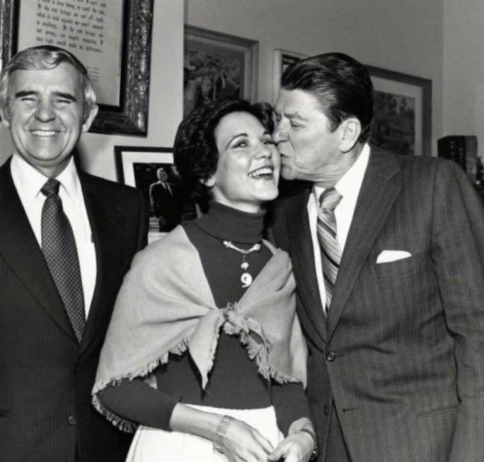 Michelle Laxalt with President Ronald Reagan and her father, Sen. Paul Laxalt. (Courtesy of Ada ...