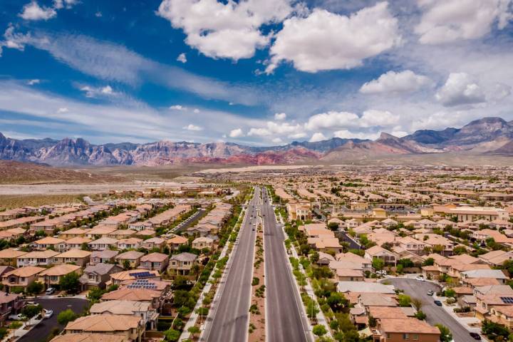 From West Charleston Boulevard, the western views in Summerlin capture many mountain peaks visi ...